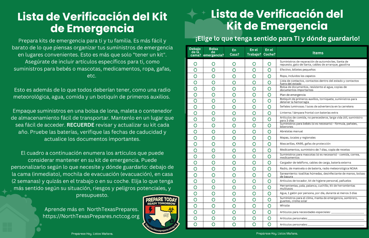 Emergency Kit Checklist Span 