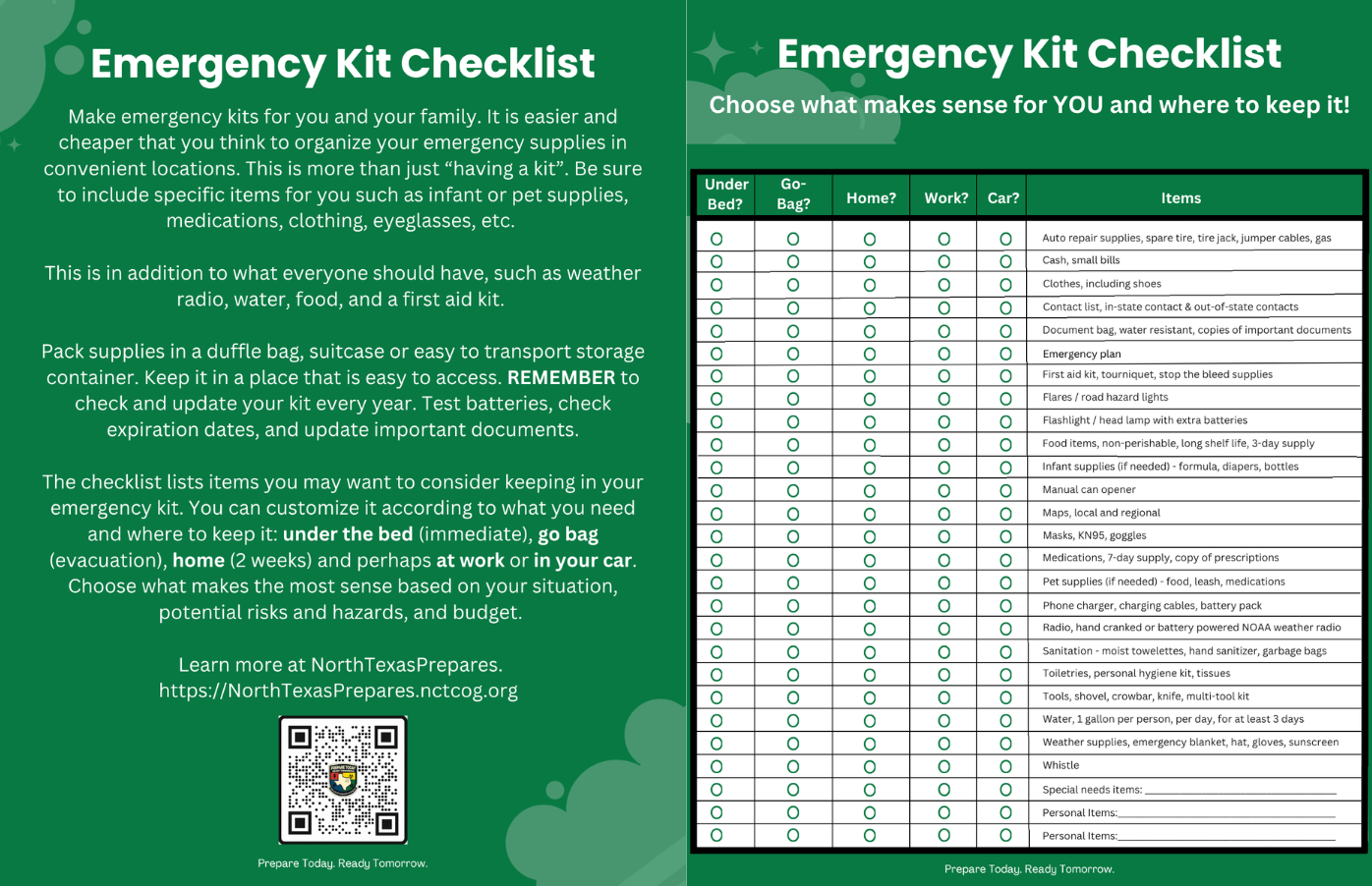 Emergency Kit Checklist Eng